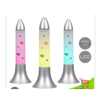 Aqua Bubble Lamp Artificial Aquarium with Fish Rocket Shaped Muticolor Lamp Rocket shape Robotic fishes Aquarium.magical colours rocket aquarium