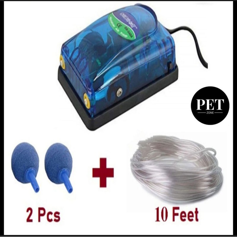 Aquarium air pump double nozzle with 2 pcs air stone
