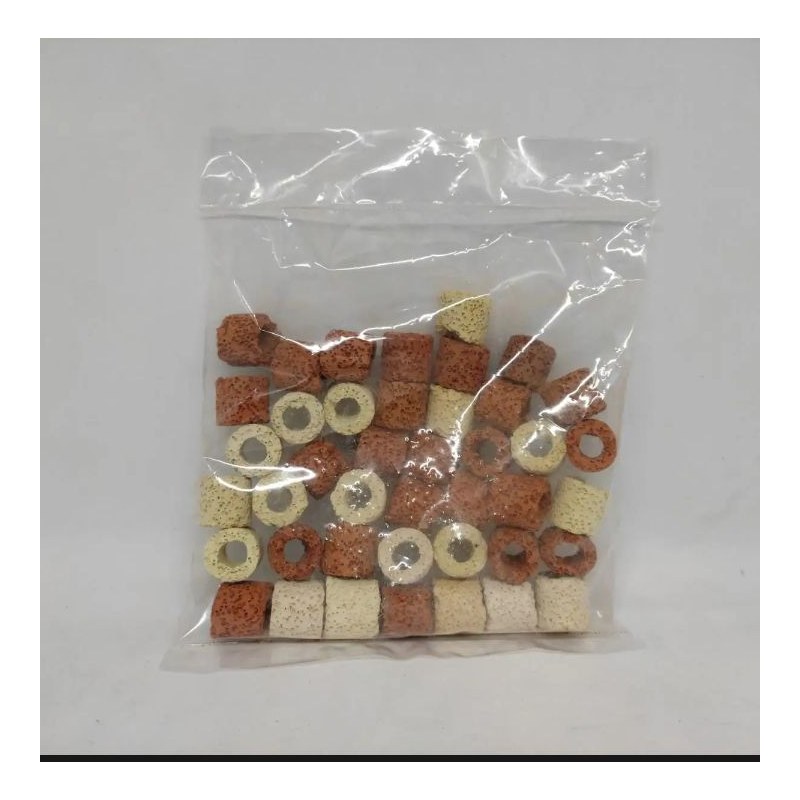 Mix Ceramic Ring(White&red)for Aquarium-100gm