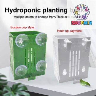 Hanging Suction Cup Hook Aquarium Plant Holder Plastic Aquarium Planter Planter Baskets Aquatic Pot Box Aquascape Decoration