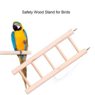 Natural Wood Birds Pets Parrots Ladders Climbing Toy Hanging Colorful Balls Parrot Toys for Conures Parakeets Cockatiels