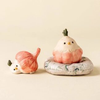 Tea Pet Ornament Creative Garlic Bird Tea Pet Resin Cute Garlic Bird Handmade Decoration Small Fun Garlic Bird Tea Figurine Office Desktop