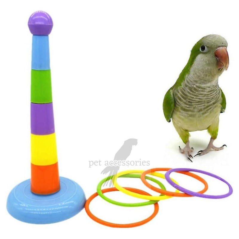 pet bird tower toy set adjustable tower toy easy to playing small & large bird pet bird accessories