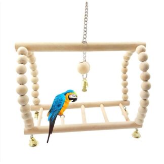 Small Medium Bird Swing Toy for for Pet bird Parrot Parakeet Cockatiel Conure Lovebird Finch Canary Budgie Cage Wood Perch Stand