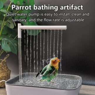 Automatic Electric Parrot Bathing Pool Bird Shower Tub with Water Circulation System for Small Birds Pet Cleaning Grooming