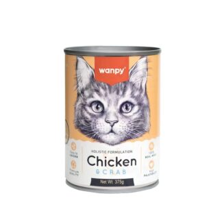 Wanpy Chicken & Crab Wet Cat Food 375g | Premium Real Meat Cat Food | বিড়ালের নরম খাবার | High Protein & Healthy Nutrition