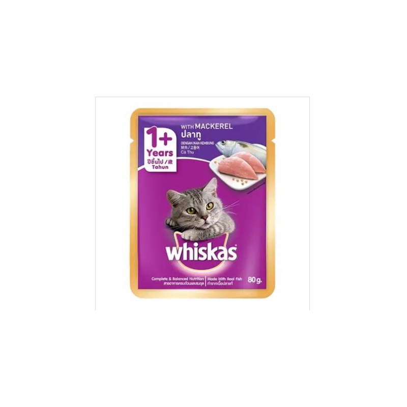 Whiskas Cat Food Mackerel Flavor - 80gm
