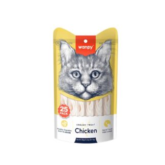 Wanpy Creamy Cat Treat Cat Food Chicken 25pc Pack 350gm (25×14gm)