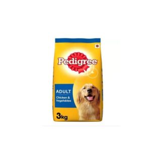 Pedigree 3kg Adult Chicken & Vegetables Flavor Dog Food, Made in Thailand