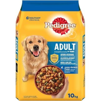 Pedigree Adult Dry Dog Food in Chicken and Vegetable Flavor 10kg, Made in Thailand