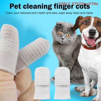 Cat and Dog Tooth Cleaning Set, 6/12 Pet Two-Finger Brushing Finger Cots, Essential for Removing Tartar and Cochlear Hygiene
