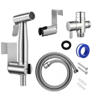 Stainless Steel Bidet Hand Shower Wear Resist Hand Shower Holder Wash Bidet Faucet Spray for Personal Hygiene and Pet Bathing