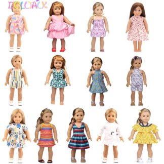 Toy Accessorie White Fashion Dress For 43 Cm Baby New Born Dolls For 18 Inch American Doll Toys For Girl's