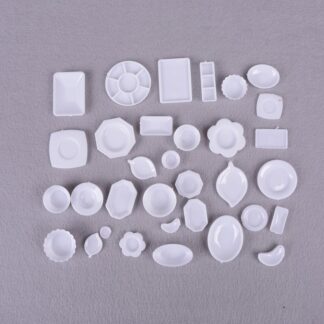 33Pc/Set Kitchen Acrylic Mini Tableware Miniatures Cup Plate Dish Decor Toys for Kids Girls  For Children Doll Accessories