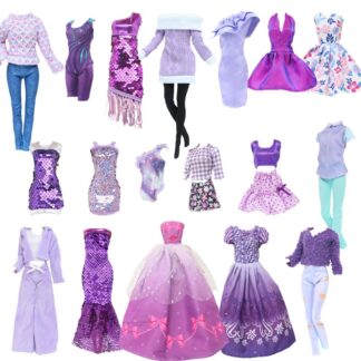 Sweater Doll Set Purple Series Outfit Inch Clothes Dress Purple Princess Party Gown Tops Pants 30CM Lightweight Fabric