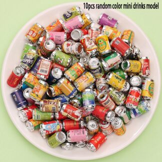 10Pcs Dollhouse Mini Simulation Drinks Dollhouse Kitchen Decoration Dolls House Accessories Pretend Play Toy