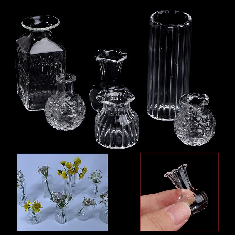 1:12 Dollhouse Miniature Flowerpot Vase Glass Basin DIY Furniture Toys